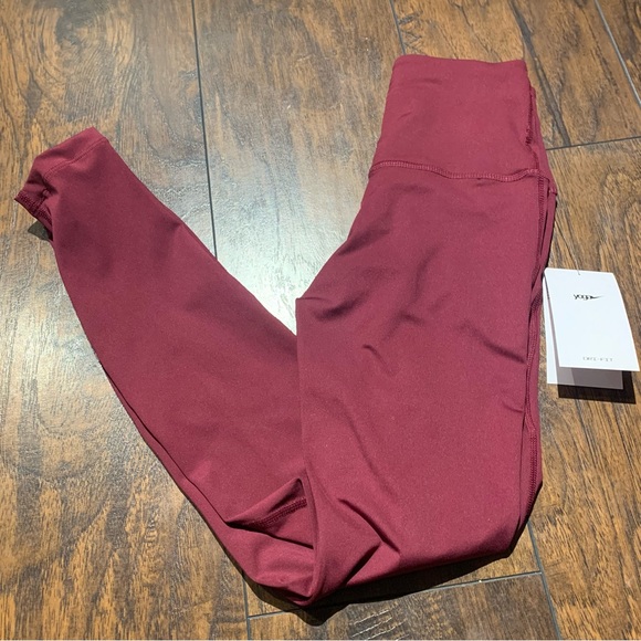 Nike | NWT Women's Yoga 7/8 Lurex Tights Dark Beetroot - Picture 4 of 11